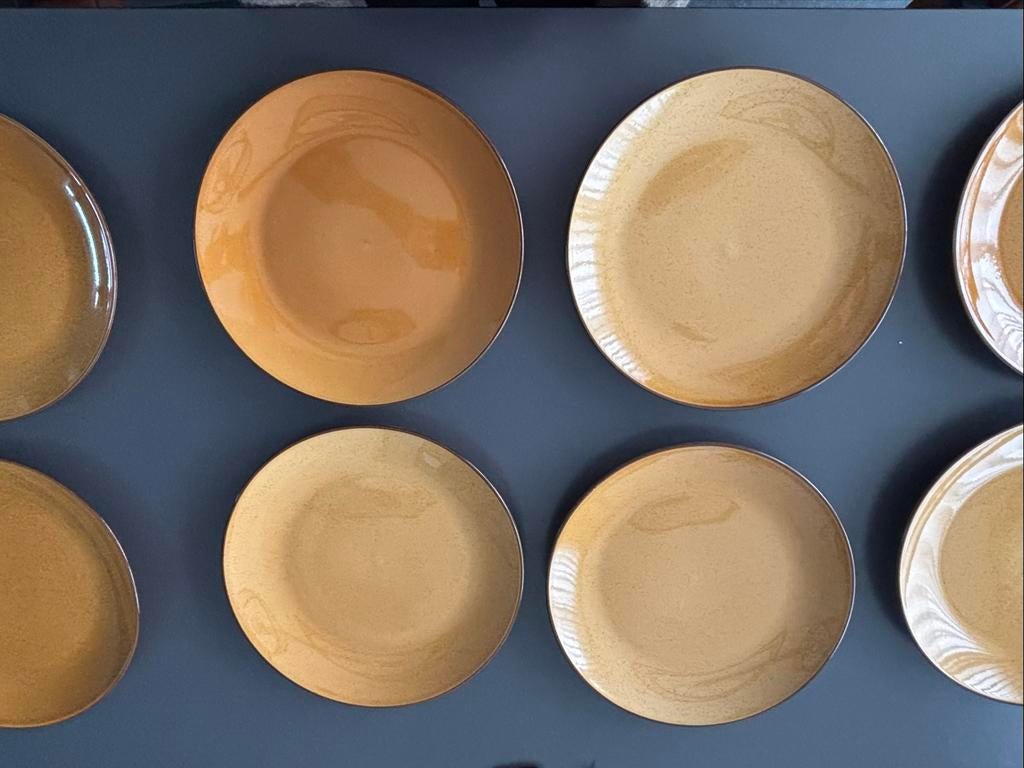 8 Bruine Borden van Xenos, Ophalen, Zo goed als nieuw, Bord(en), Effen