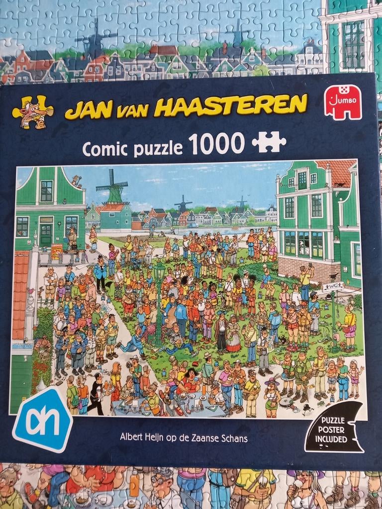 Jan van Haasteren AH op de Zaanse Schans. 1000 stukjes., Ophalen of Verzenden, 500 t/m 1500 stukjes, Zo goed als nieuw, Legpuzzel