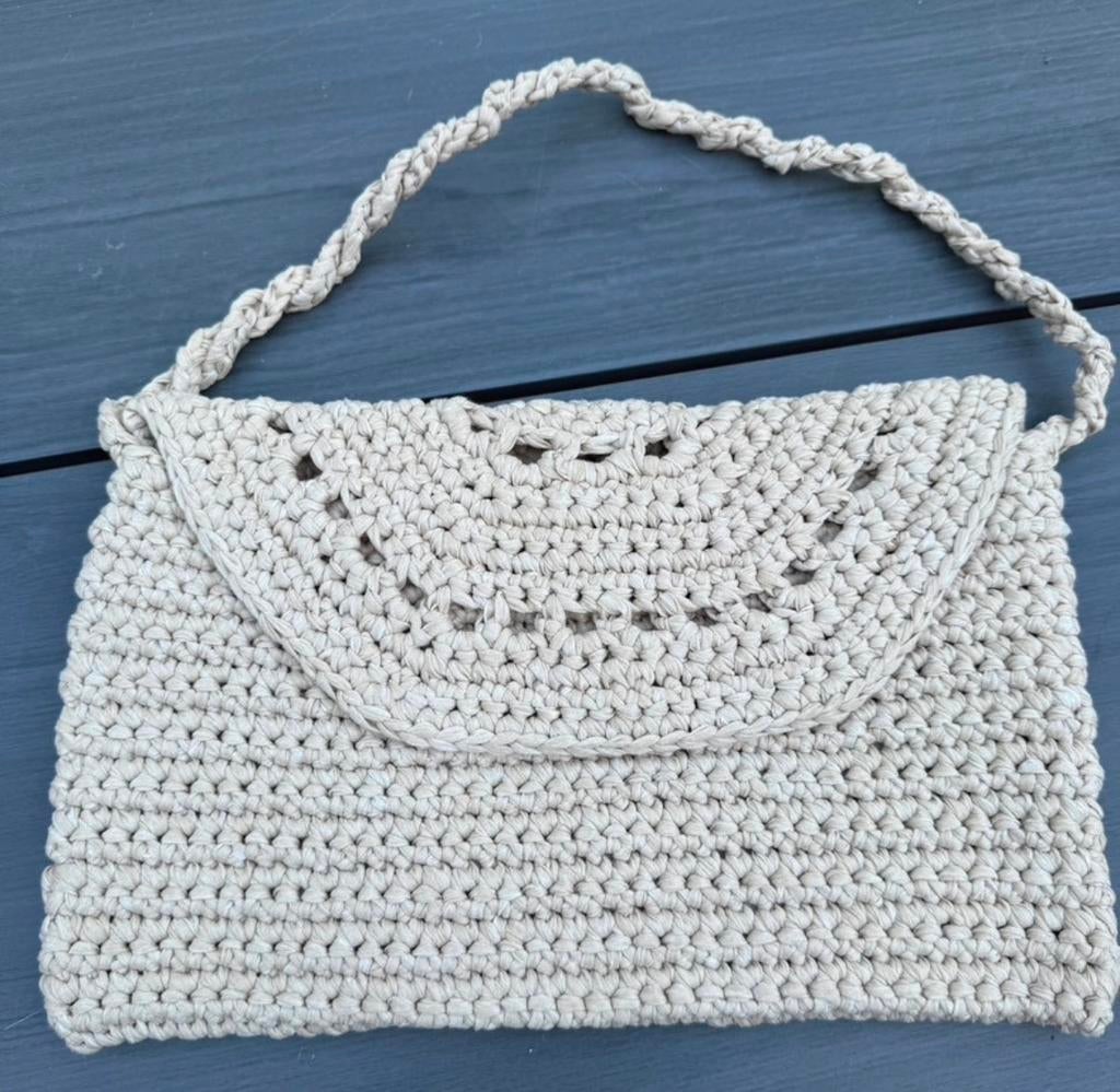 Handgemaakte Raffia Zomertas - Lichte Khaki - Gevoerd, Ophalen of Verzenden, Nieuw, Beige, Handtas