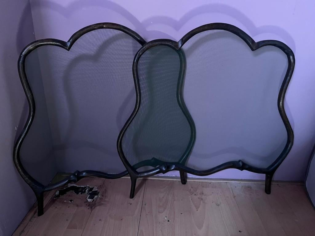 Vintage houten panelen (horren) set van 2, Antiek en Kunst, Antiek | Koper en Brons, Ophalen of Verzenden