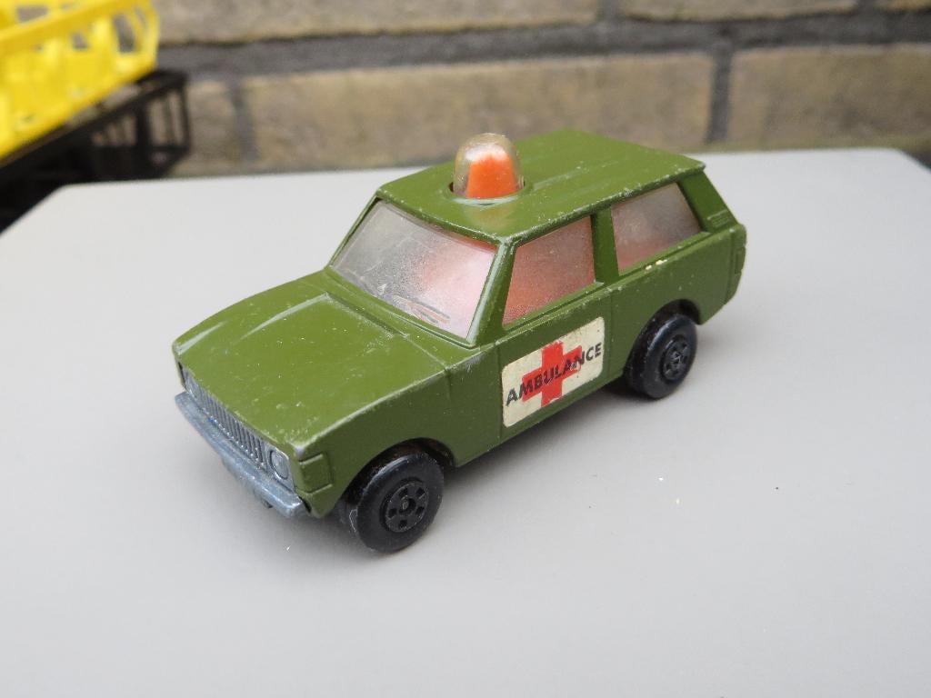 Matchbox No 20 Rolamatics Range Rover leger Ambulance, Ophalen of Verzenden, Gebruikt, Auto
