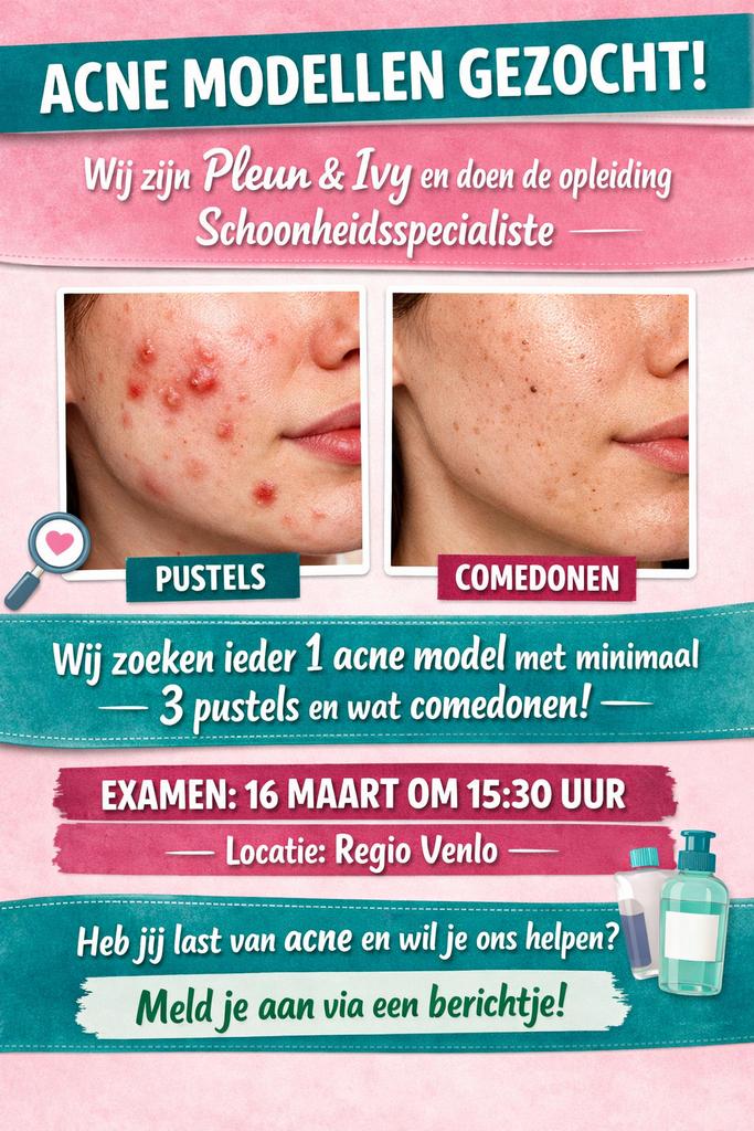 Acne modellen gezocht!