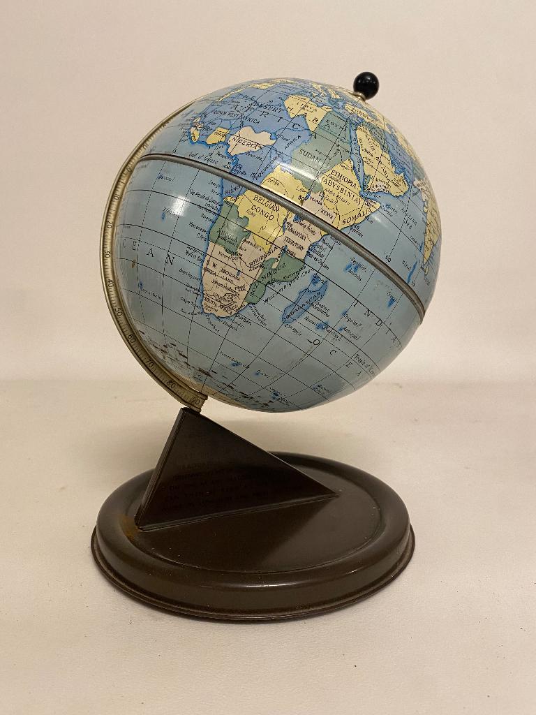 Chad Valley vintage metalen wereldbol globe, Ophalen of Verzenden