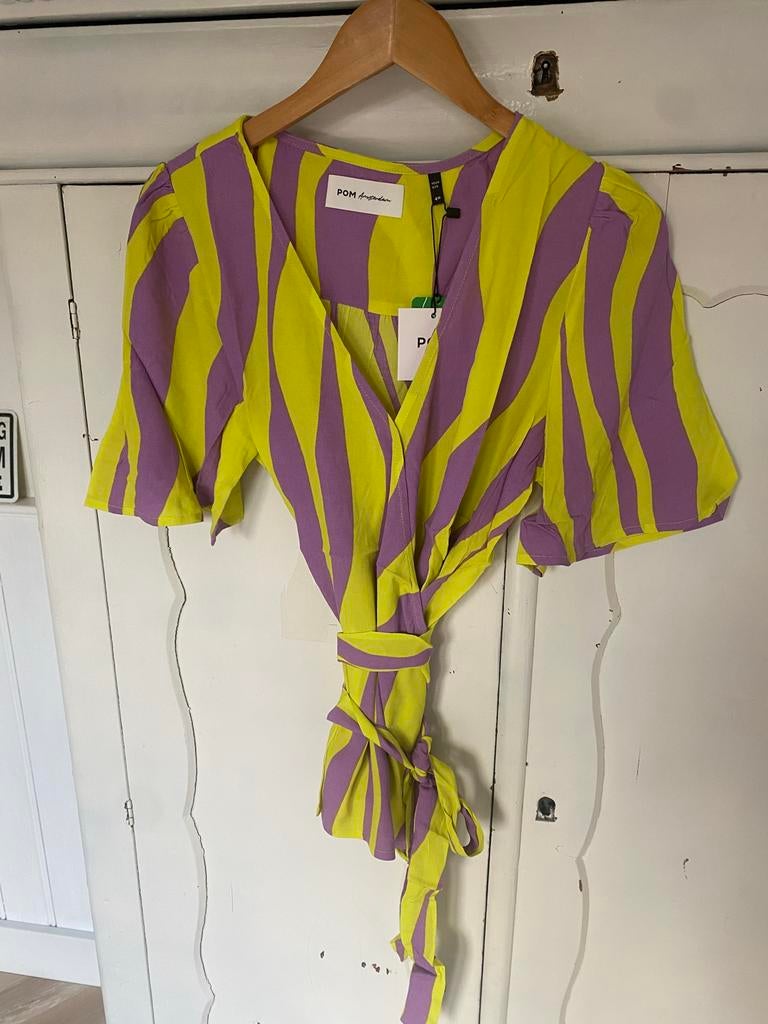 POM Amsterdam Blouse - Geel/Paars mt 40, Ophalen of Verzenden, Nieuw, Maat 38/40 (M), Geel