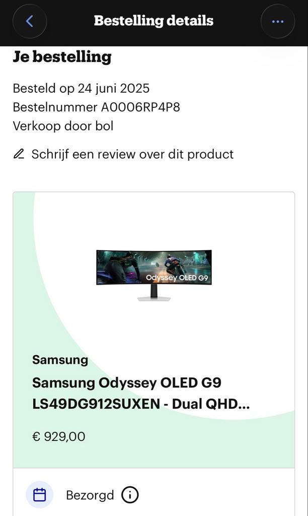 SAMSUNG ODDYSEY OLED G9 MONITOR ULTRAWEID, Ophalen, Zo goed als nieuw, Overige resoluties, Curved