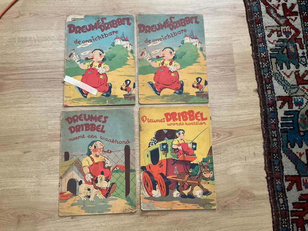 4 x strips Dreumes Dribbel, Boeken, Meerdere stripboeken, Ophalen of Verzenden, Gelezen