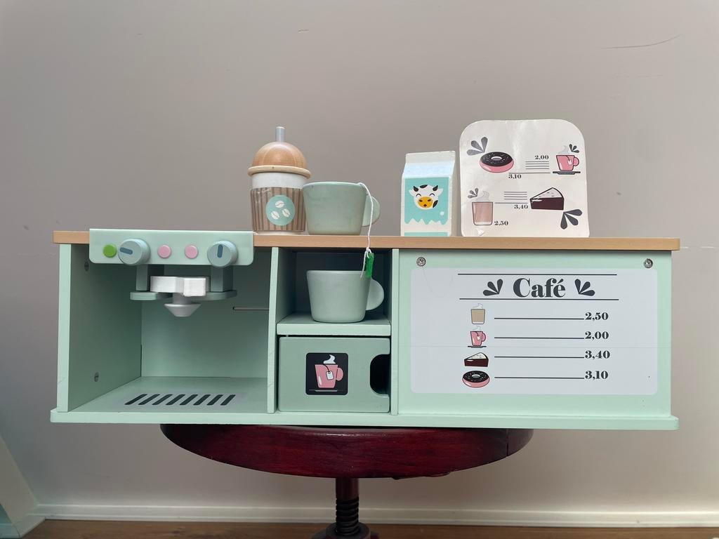 Houten speelgoed kofferbar incl accessoires, Ophalen, Zo goed als nieuw, Meubelstuk of Keukentje