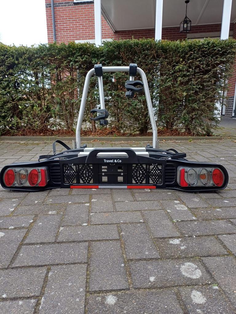 Travel & Co fietsendrager voor 2 e-bikes, kantelbaar, Ophalen, Gebruikt, 2 fietsen, Trekhaakdrager