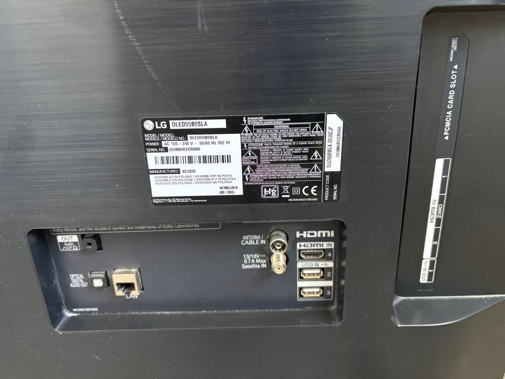 LG OLED55B9SLA defect, Ophalen, 50 Hz, OLED, 4k (UHD)