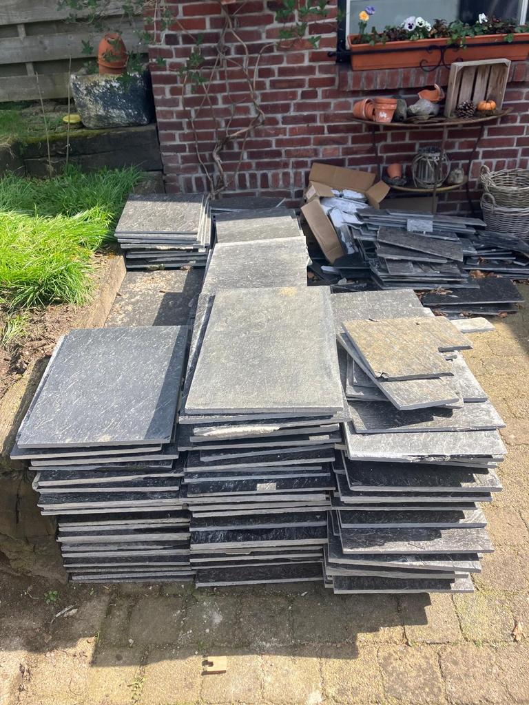 Leistenen vloertegels (ongeveer 60 m2), Ophalen, Gebruikt, Overige typen, Natuursteen