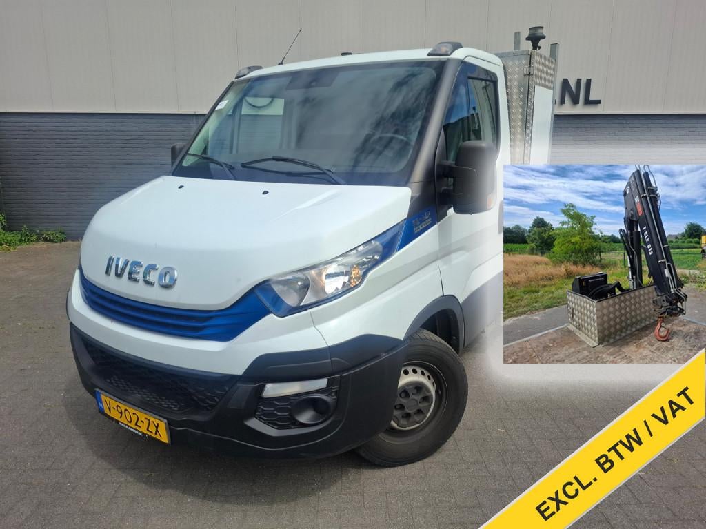 Iveco Daily 3.0I CNG AARDGAS Kraan wagen Open Laad bak AUT-6, Gebruikt, 4 cilinders, Wit, Origineel Nederlands