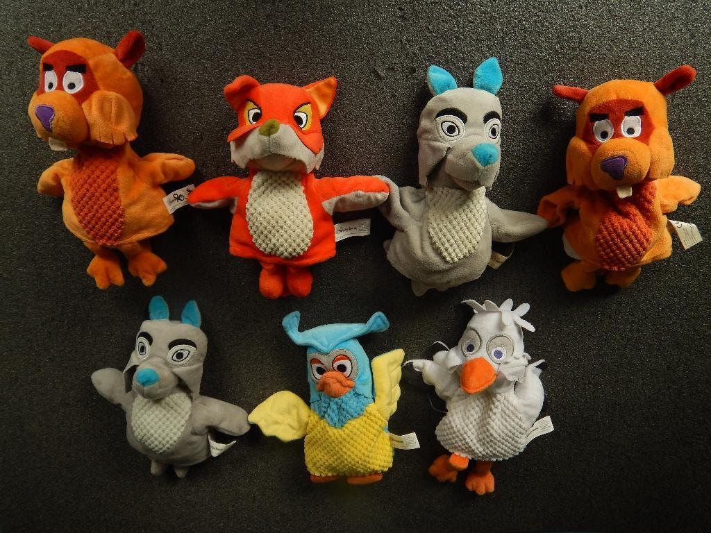 7 handpoppen Fabeltjeskrant, Ophalen of Verzenden, Gebruikt, Overige typen