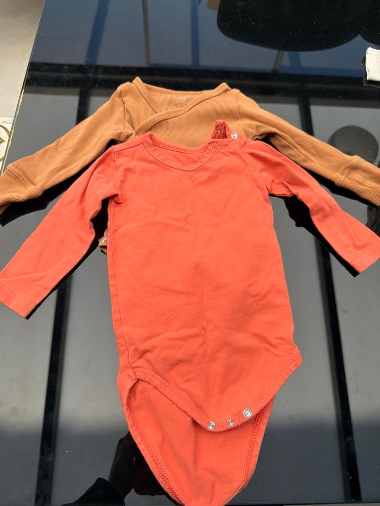 Twee rompertjes met lange mouwen, Ophalen of Verzenden, Gebruikt, Jongetje of Meisje