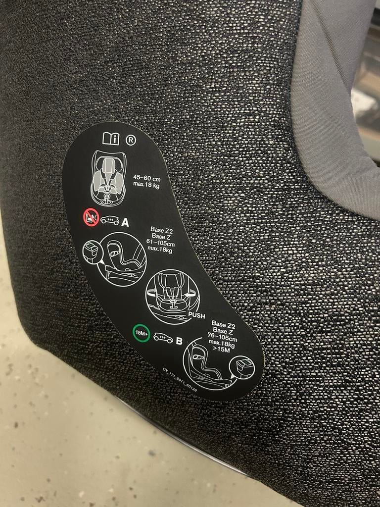 Cybex Cloud Z2 autostoel met Base Z, Gebruikt, 0 t/m 18 kg, Slaapstand, Isofix