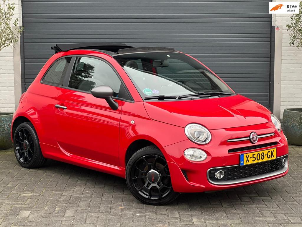 Fiat 500 1.2 Sport|Cabrio|92083KM|PDC|Airco|Leder|Goed onder, Voorwielaandrijving, Gebruikt, 4 cilinders, Leder en Stof