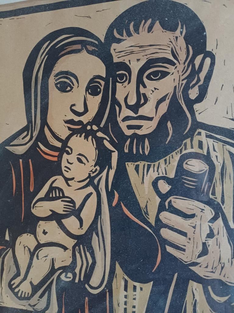 Bergense School achtige Steendruk Litho Gravure voor € 10, Ophalen