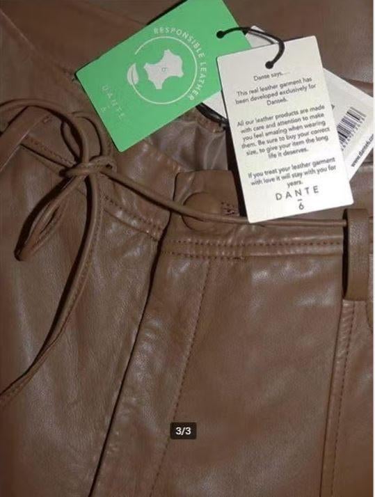 DANTE6 - Mooie leren broek maat 1/34 - Nieuw €369 - Dante 6, Kleding | Dames, Broeken en Pantalons, Dante 6, Bruin, Nieuw, Ophalen of Verzenden