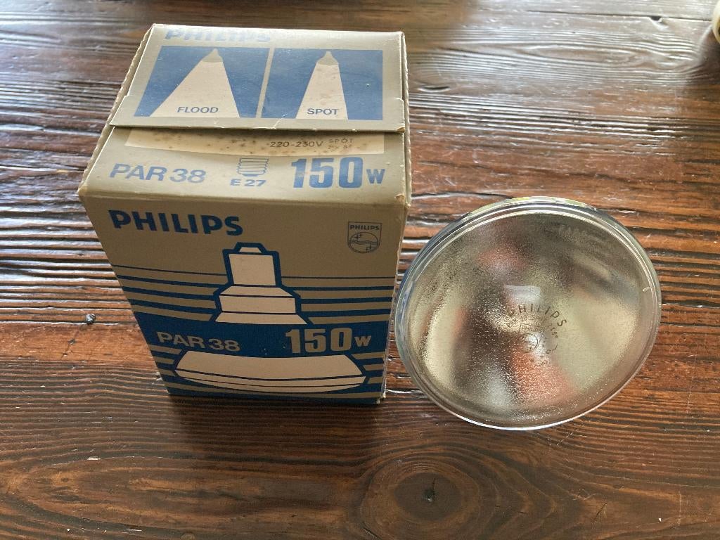 Philips lamp Par 38 150 Watt  E 27 lamp, Ophalen of Verzenden, Gebruikt, Glas, Minder dan 50 cm