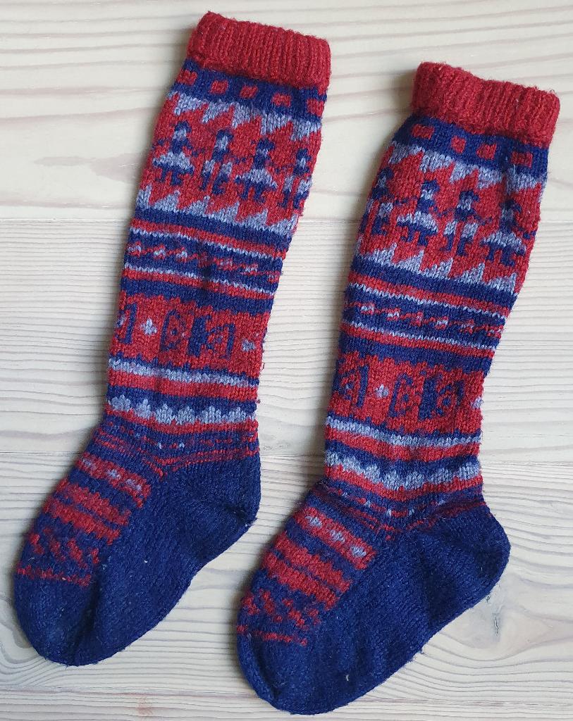 leuke handgebreide wollen kniekousen voor kinderen, mt 25-27, Verzenden, Zo goed als nieuw, Jongen of Meisje, Sokken