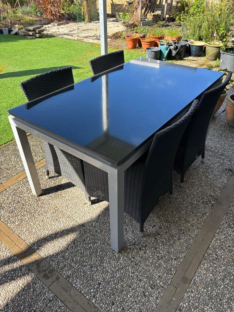 Complete tuinset Bois Le Duc, Tuin en Terras, Tuinsets en Loungesets, Ophalen, Gebruikt, Eettafel, Tuinset