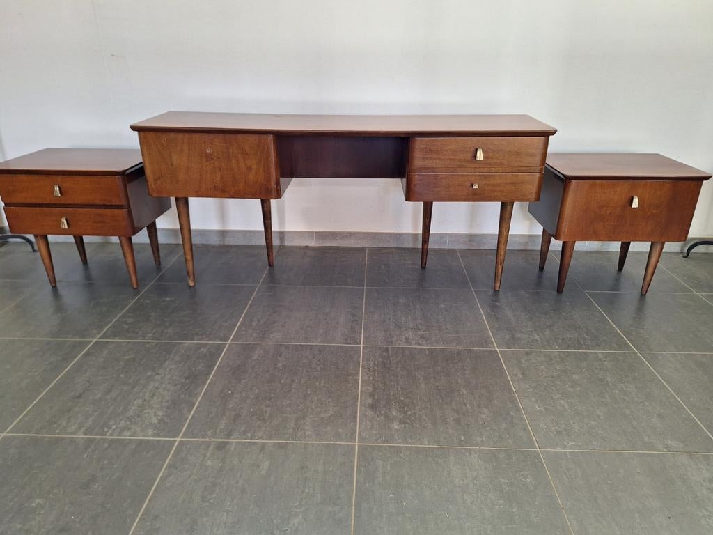 Vintage Kaptafel met nachtkastjes, Ophalen, Gebruikt, Minder dan 45 cm