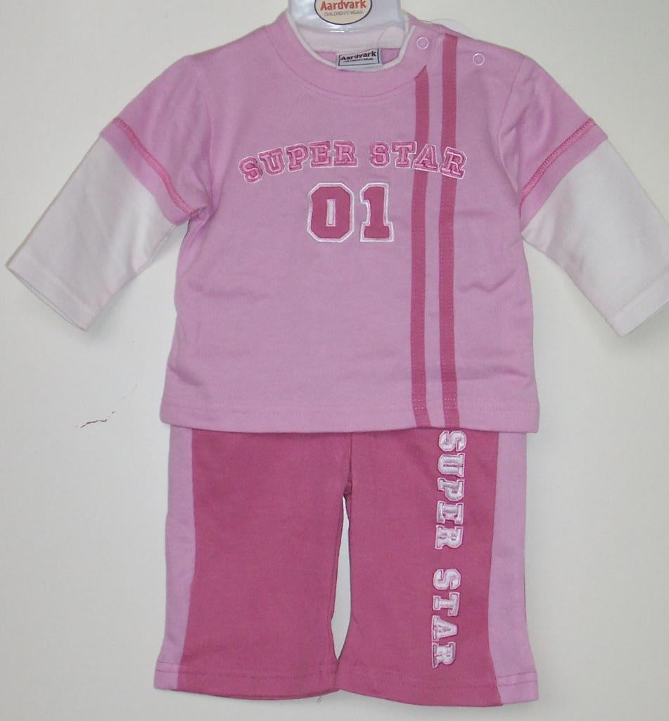 Maat 68 2-delige meisjes set roze NIEUW (5212), Meisje, Aardvark, Nieuw, Ophalen of Verzenden