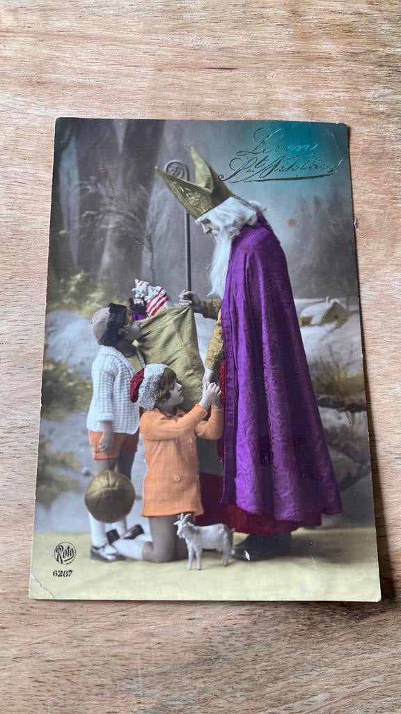 Oude ansichtkaart Leven Sinterklaas 1928, Ophalen of Verzenden, 1920 tot 1940, Gelopen, Overige thema's