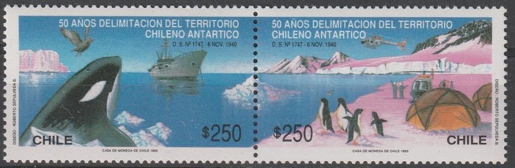 1722. Chili 1401/02 als paar pfr. Antarticgebied, Ophalen of Verzenden, Postfris, Zuid-Amerika
