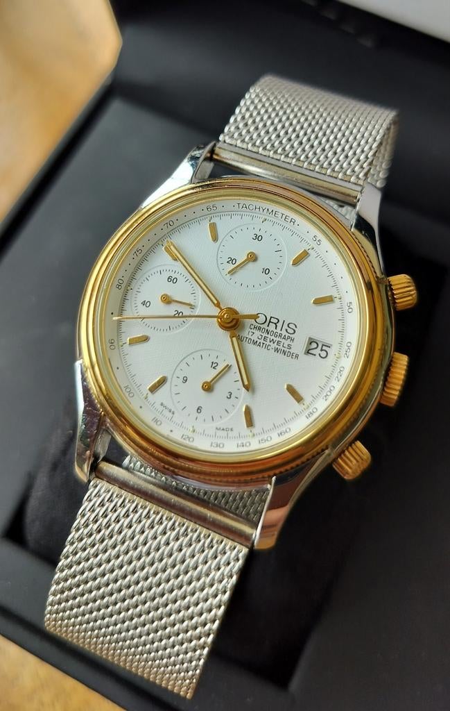 Oris Chronograph Valjoux Automatic Horloge - Prachtig! 38 mm, Sieraden, Tassen en Uiterlijk, Horloges | Heren, Zo goed als nieuw