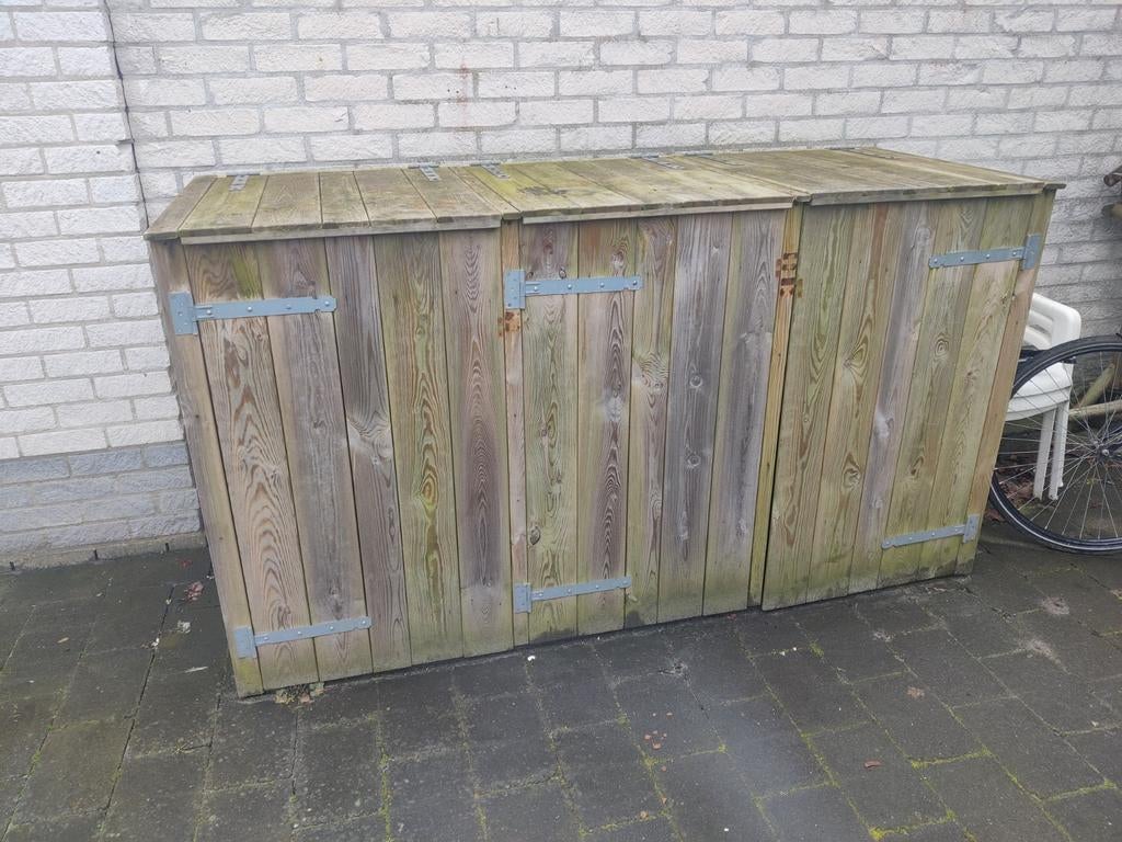Houten container ombouw voor 3 containers, Tuin en Terras, Bergingen en Tuinkasten, Ophalen, Gebruikt, Hout, Containerberging