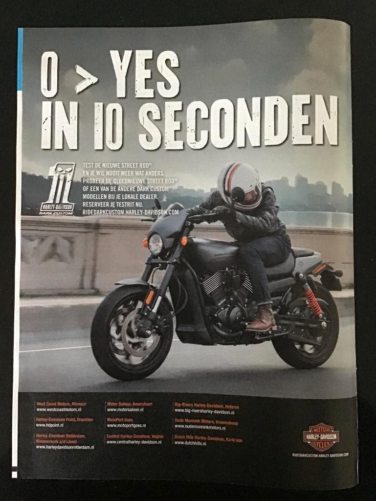 Advertentie van Harley-Davidson. Uitgave 2017., Verzenden, 1980 tot heden, Nederland, Knipsel(s)