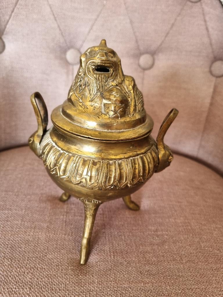 Vintage messing Japanse wierook brander, houder, antiek, Ophalen of Verzenden