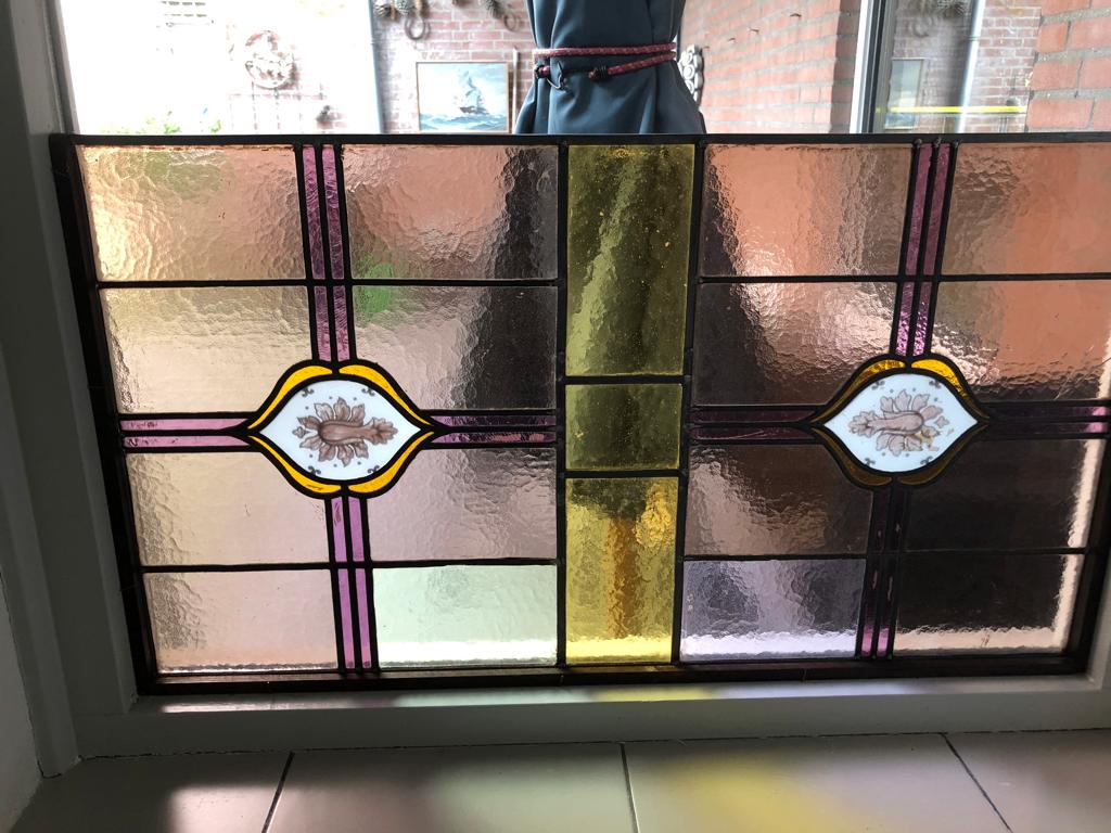 Glas in lood raamdecoratie, Antiek en Kunst, Antiek | Glas en Kristal, Ophalen