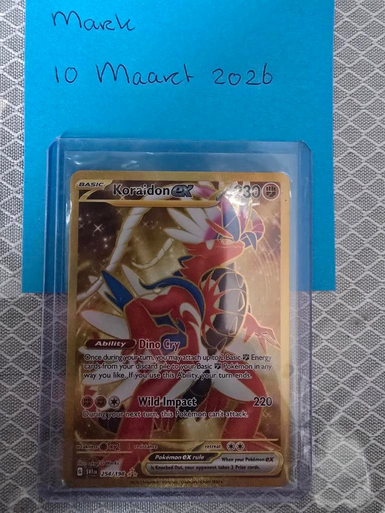 Koraidon ex Hyper Rare Pokémon Kaart, Ophalen of Verzenden, Zo goed als nieuw, Losse kaart, Foil