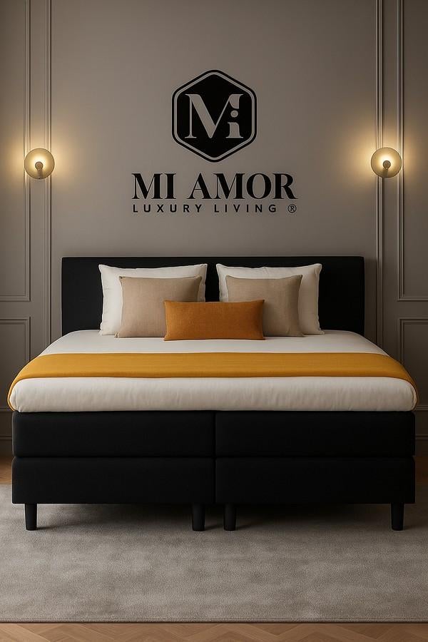 Boxsprings 160/180 €365,- NIEUW Afhalen & Bezorging, Zwart, Ophalen of Verzenden, 180 cm, 200 cm