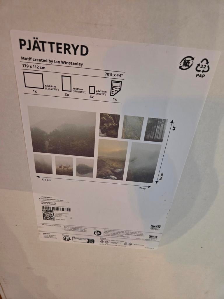 Ikea Pjätteryd, set van 9, mist in het bos., Ophalen, Minder dan 50 cm, Nieuw, Schilderij