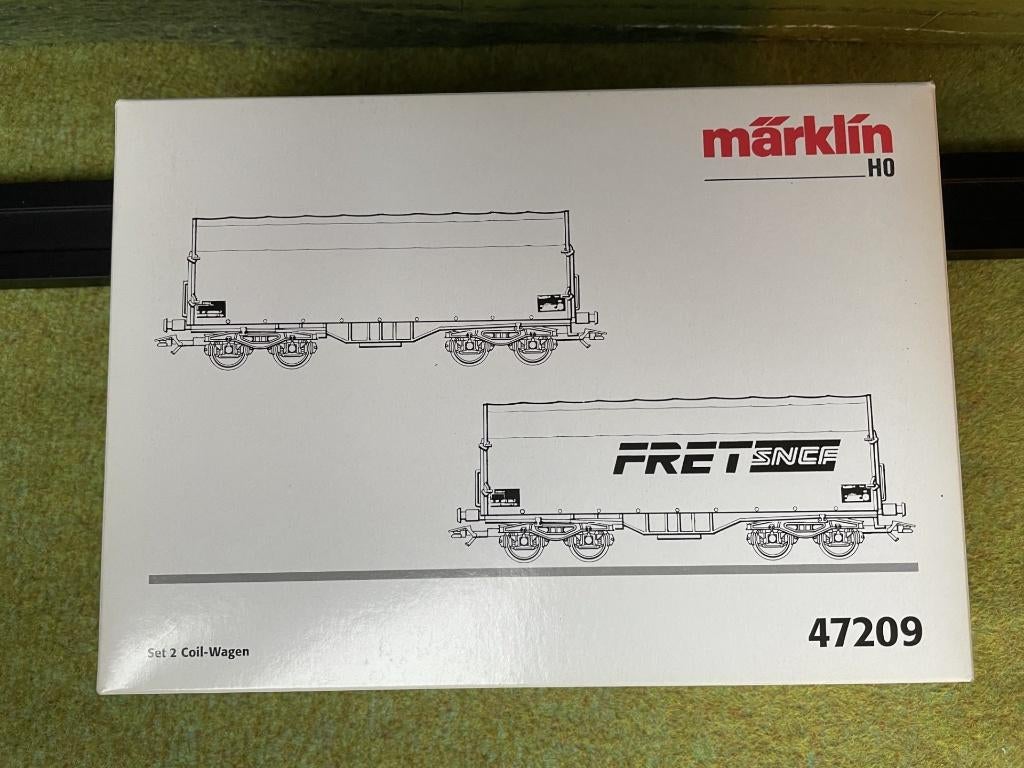Märklin 47209 Set wagens - 2 huifwagens SNCF, Hobby en Vrije tijd, Modeltreinen | H0, Zo goed als nieuw, Treinset, Wisselstroom