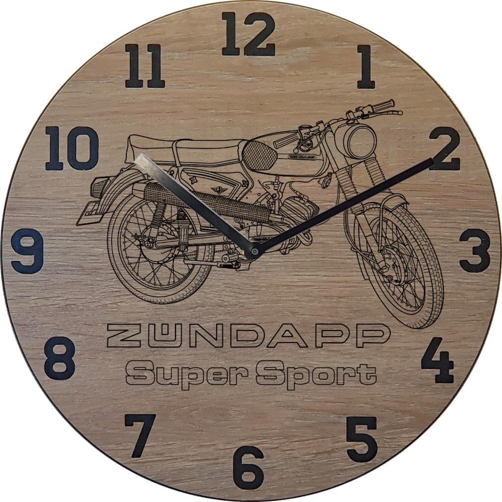 Themaklok met een Zundapp Super Sport als thema, Ophalen of Verzenden, Nieuw, Analoog, Wandklok