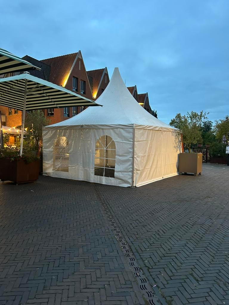 Pagodetent / Feesttent / Bar Tent Te Huur, Zo goed als nieuw, 4 tot 6 meter, 2 meter of meer, Ophalen of Verzenden