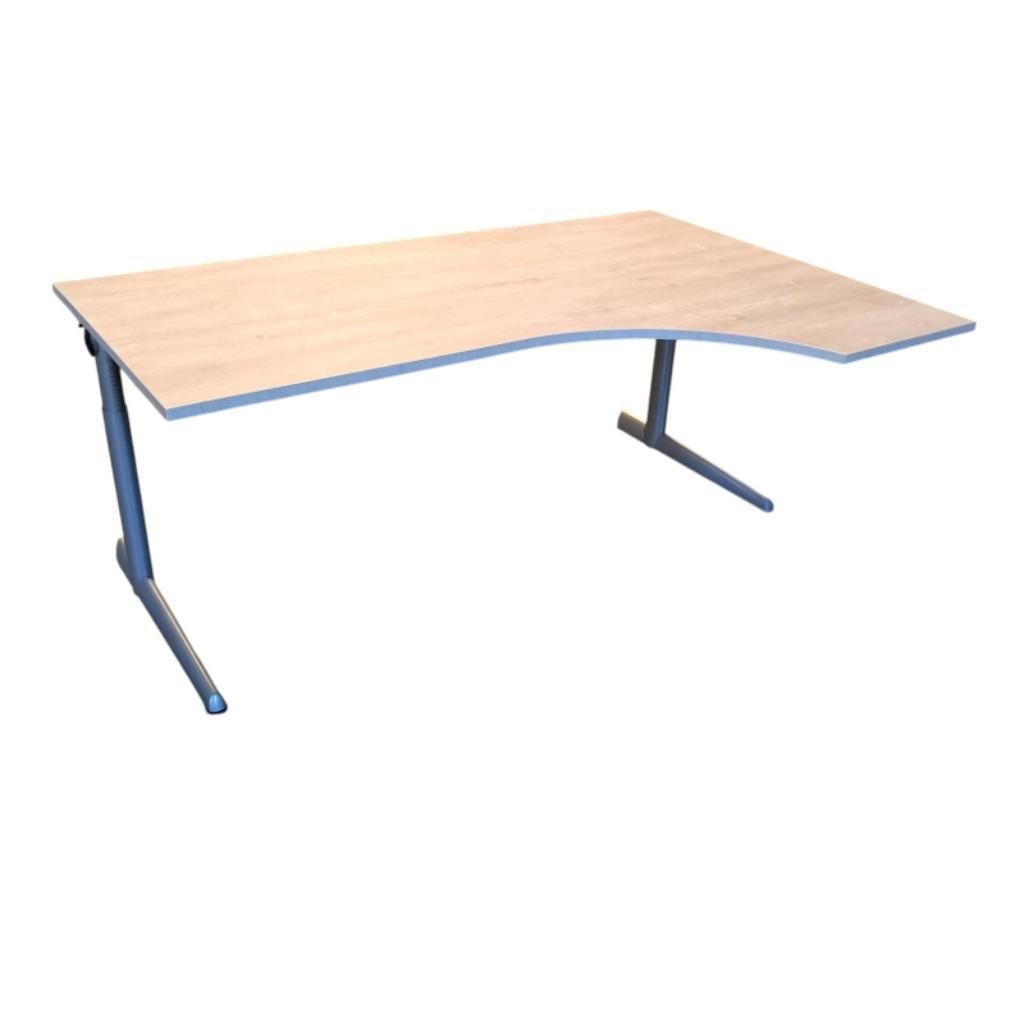 Ahrend 500 Hoekbureau Eiken Zilvergrijs B180xD120 Rechts, Ophalen of Verzenden, In hoogte verstelbaar, Gebruikt