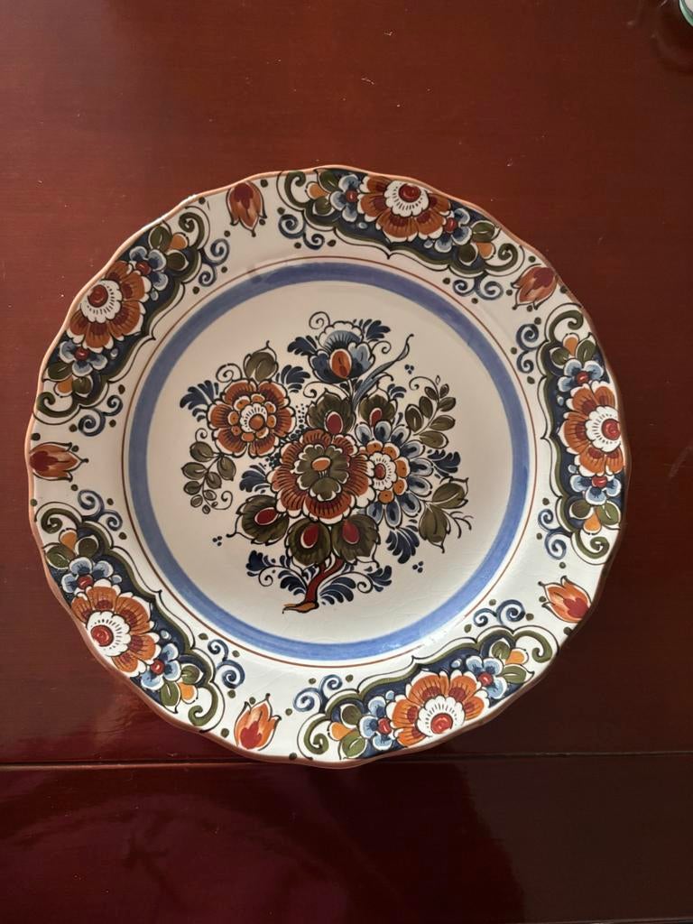 Decoratief Flora Keramiek Bord - Handgeschilderd, Antiek en Kunst, Ophalen