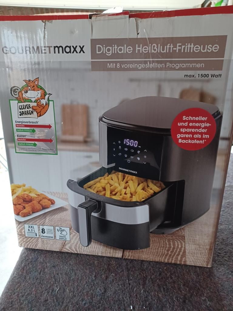 Nieuwe Gourmetmaxx  XXL Heteluchtoven 6.2L max 1500 watt, 4 liter of meer, Ophalen of Verzenden, Nieuw