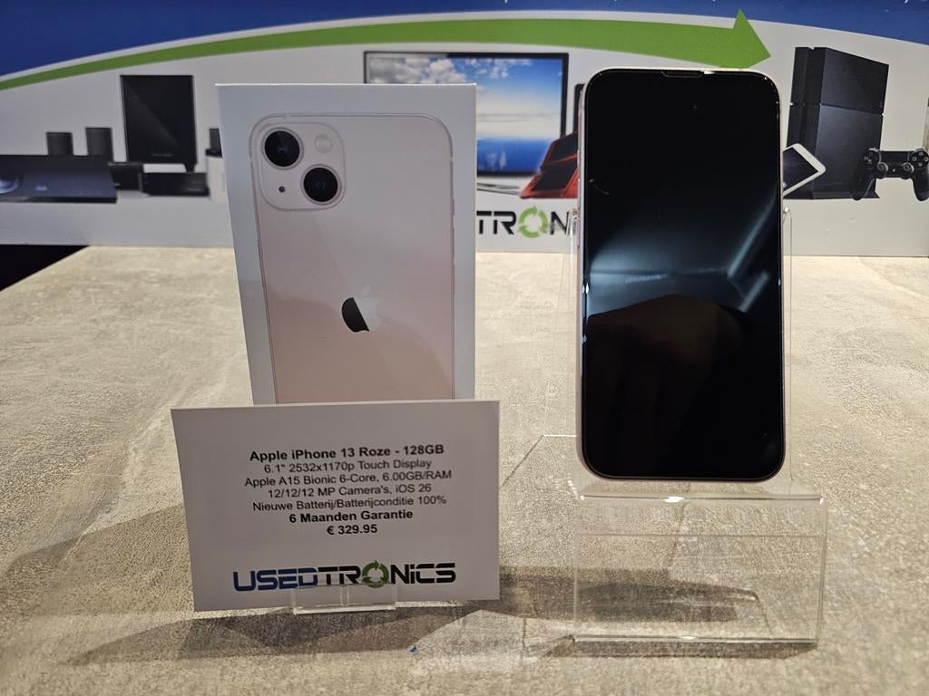 Apple iPhone 13 Roze - 128GB - Nieuwe Batterij, 128 GB, Refurbished, IPhone 13, Ophalen of Verzenden