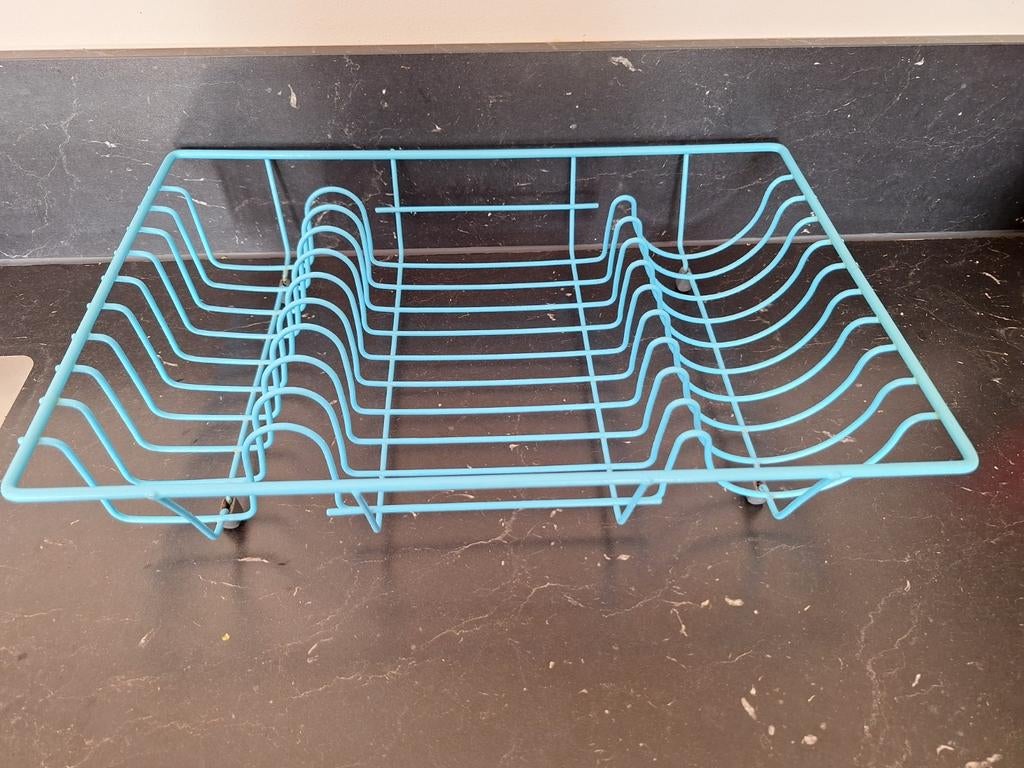 Vintage blauw afdruiprek.  Tomado ?, Ophalen of Verzenden