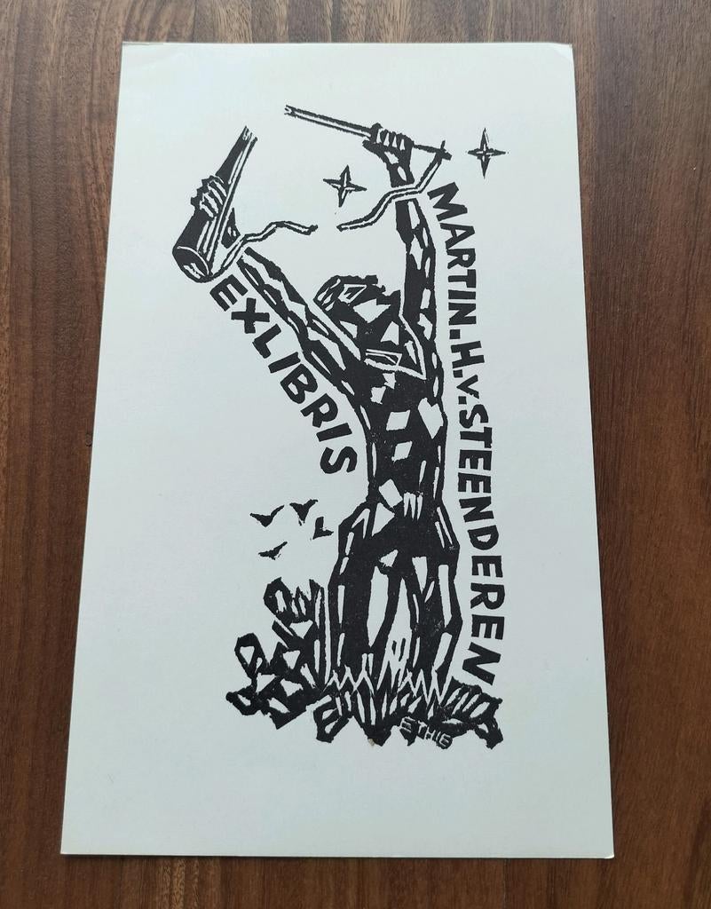 Exlibris Martin H. van Steenderen (Eduard Thie, 1958) (ster), Ophalen of Verzenden