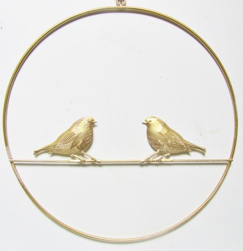 VOGELTJE & VLINDER - HANG DECORATIE - GRIJS & GOUD, Ophalen of Verzenden, Nieuw