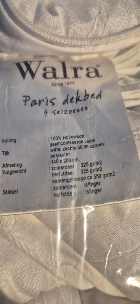 Walra Paris dekbed 1 persoons 4 seizoenen, Eenpersoons, Wit, Ophalen of Verzenden, Deken of Dekbed