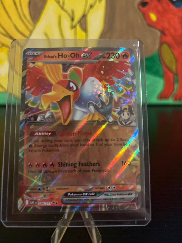 Ascended Heroes - Ethan's Ho-Oh EX Pokémon Kaart, Ophalen of Verzenden, Zo goed als nieuw, Losse kaart, Foil
