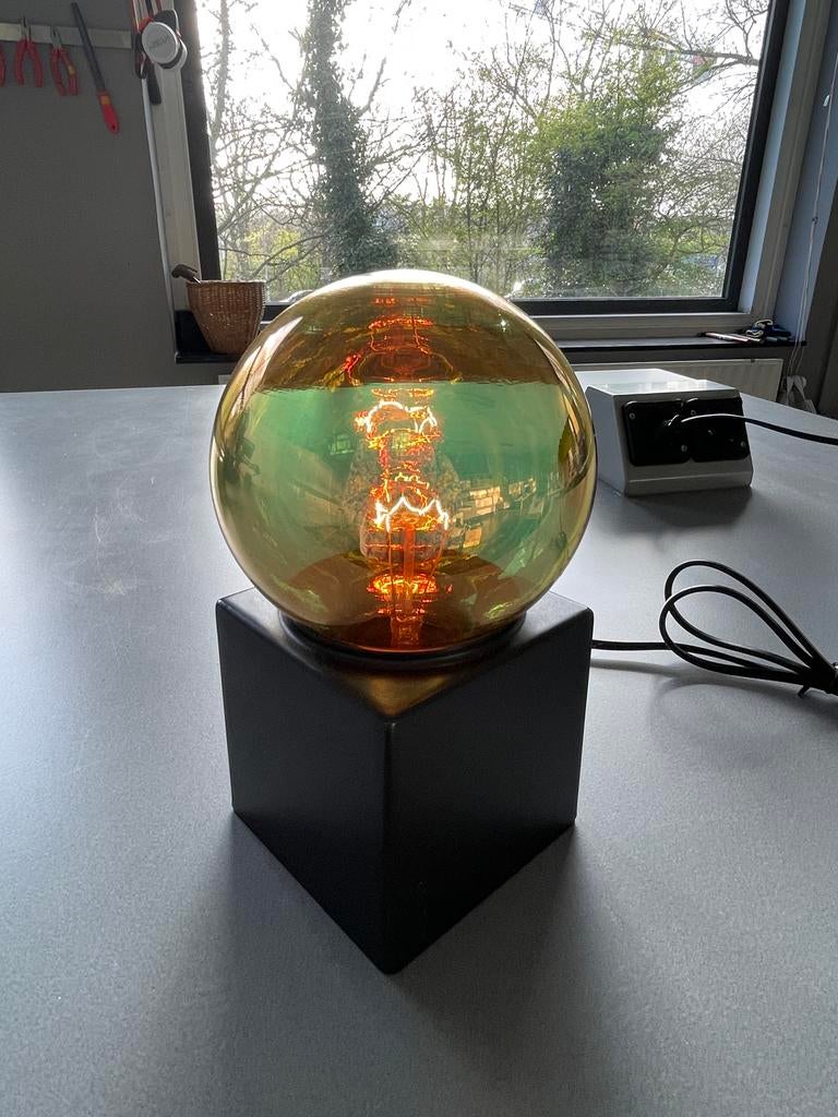 Philips table lamp, 1980s. Original Bulb, Huis en Inrichting, Lampen | Tafellampen, Ophalen of Verzenden, Gebruikt, Glas, Minder dan 50 cm