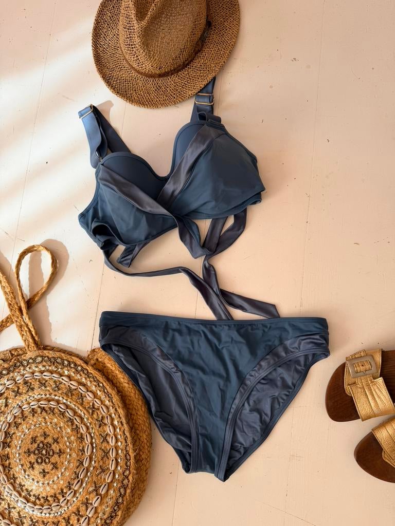 Marlies Dekkers Cache Coeur staalblauw  80f XL zgan, Kleding | Dames, Ophalen of Verzenden, Zo goed als nieuw, Blauw, Bikini